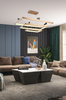 Modern science and technology quadrilateral ceiling chandelier with spotlights