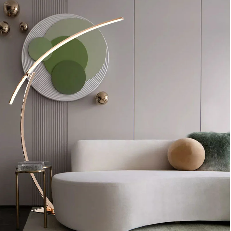 Floor lamp with simple and elegant meniscus design