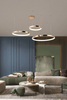 Design a combined circular ceiling lamp for living room and dining room.nes.