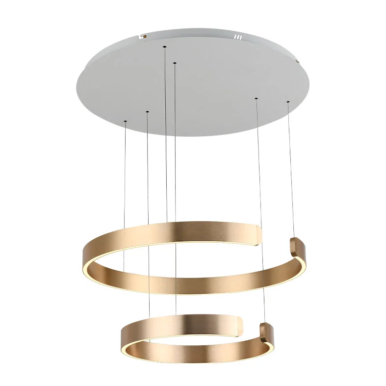 Simple and adjustable double-ring ceiling chandelier